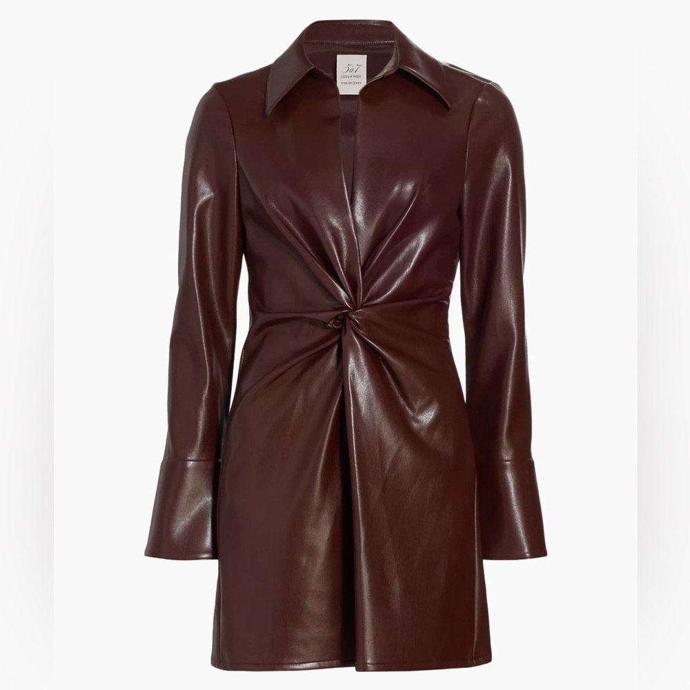 Cinq à Sept Vegan Leather Mckenna Dress - Brown Size 2